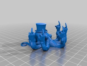 dapper fucktopus 3d printing decoration desktop top hat 3d print model - Mito3D
