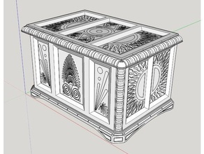 esculpida em madeira de tampa caixa da base dados recipientes a esculpido jóias armazenamento 3d print model - Mito3D