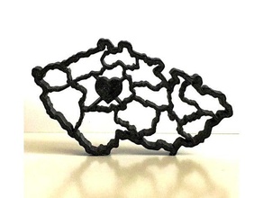 heart europe keychains country czech republic map 3d print model - Mito3D