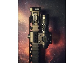 flashlight picatinny mount quick connector sport & outdoors airsoft accesories attachment parts ar15 gun guns m16 m4a1 m4 weapon 3d print model - Mito3D