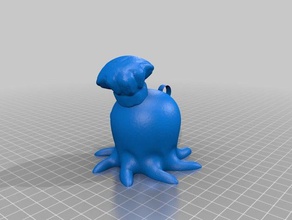 chef pulpo monster a los animales de la arquitectura cortina tapón 3d print model - Mito3D