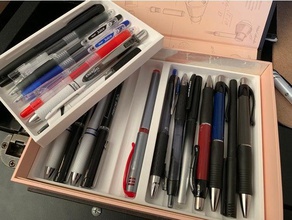 penna scatola di stoccaggio vassoi organizzazione box pen titolare impilabile vassoio scrittura 3d print model - Mito3D