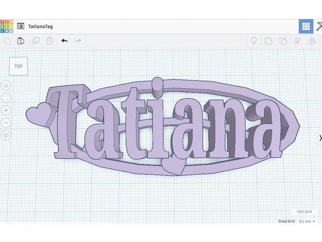 tatiana name tag keychains 3D print model - Mito3D
