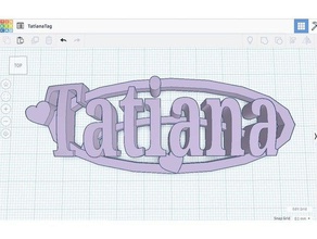 tatiana name tag keychains 3d print model - Mito3D