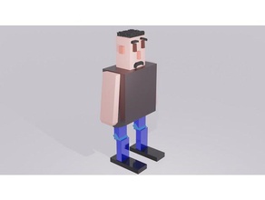 low poly grumpy man sculptures blender 3d print model - Mito3D