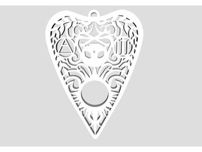 gótico crânio planchette brincos brinco goth jóias de ouija bruxa 3d print model - Mito3D