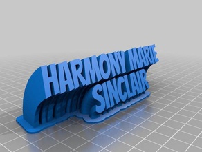 Harmonie Typenschild office kundengebundene 3d print model - Mito3D