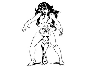 she hulk stencil 2 2d art avengers la marvel 3d print model - Mito3D