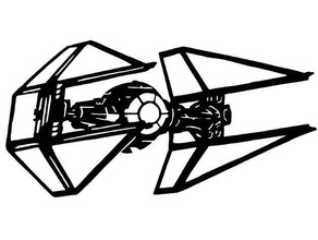 tie fighter 2d art 2dart ship spaceship space starwars star wars 3d print model - Mito3D