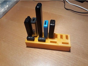 modular usb holder organization micro sd card stick 3d print model - Mito3D