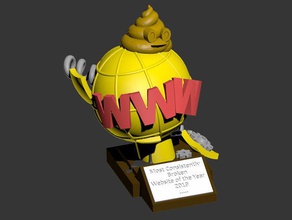 most consistently broken website year award 2019 sculptures thingiverse trophy 3d print model - Mito3D