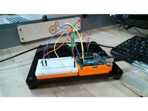 3dx düğme kutusu projesi arduino uno dirsek breadboard led buton direnç slic3r dilimleyici tinkercad teller 3d print model - Mito3D