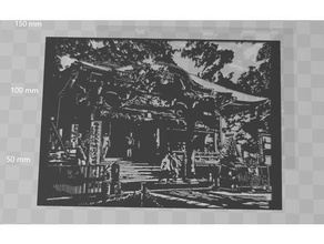 stencil japanese shrine 2d art 3d print model - Mito3D