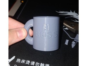 mini 1 boss mug kitchen & dining coffee shot glass 3d print model - Mito3D