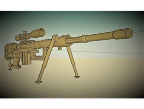 cheytac m200 intervention - scale 1 4 scans & replicas anime character architecture gun sniper 3d print model - Mito3D