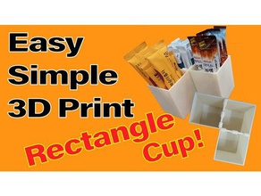 rectangle cup & clip kitchen dining anime character architecture 3d print model - Mito3D