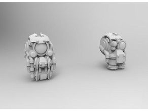 armor-bearer steampunk heads 28mm games tabletop 3d print model - Mito3D