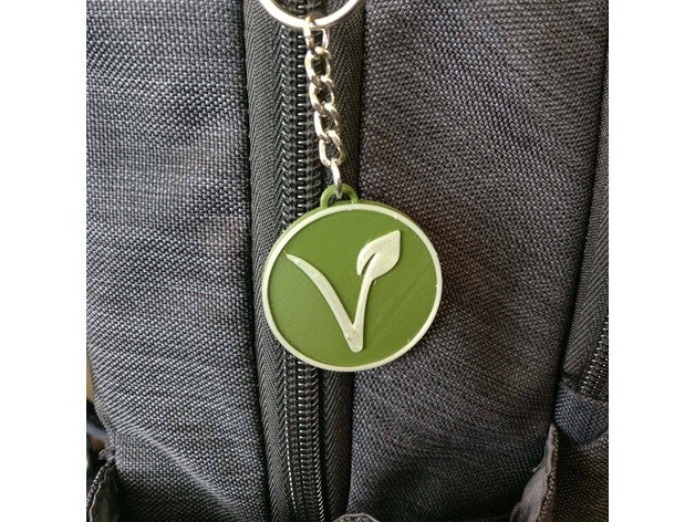 vegan-vegetarischen logo Schlüsselanhänger Attribut keychain Schlüssel vegan Vegetarische 3D print model - Mito3D