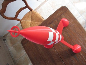 fus e rouge et blanche Rätsel Rakete 3d print model - Mito3D