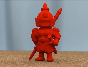 alte chinesische Krieger Speer Menschen anime-Charakter Architektur 3d print model - Mito3D
