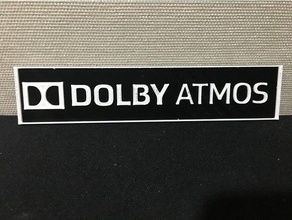 dolby atmos sinal horizontal sinais e logotipos o áudio cinema em casa home theater placa 3d print model - Mito3D