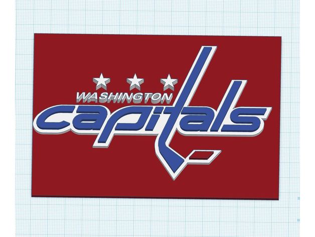 washington logosu çok renkli TEB başkentleri dekor hokey spor capitals 3D print model - Mito3D