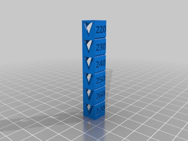 abs temp calibration tower 3d printing tests customized 3D print model - Mito3D