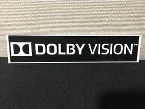 dolby vision sign horizontal signs & logos audio dobly home cinema theater plaque 3d print model - Mito3D