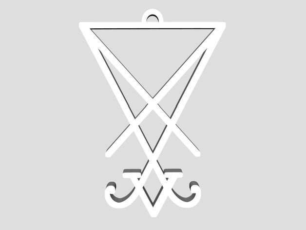 sigilo lucifer pendientes aretes goth de estilo gótico la joyería ocultismo satanás satánico el satanismo símbolo 3D print model - Mito3D