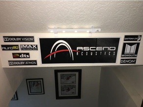 ascend acoustics speaker horizontal sign signs & logos audio home cinema theater plaque 3d print model - Mito3D