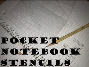 pocket notebook stencils office book calendar dots field notes graph grid lines moleskine note organize organizer stencil template 3d print model - Mito3D