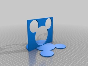 bookstand 3d printing books bookshelf disney mickey mouse 3d print model - Mito3D