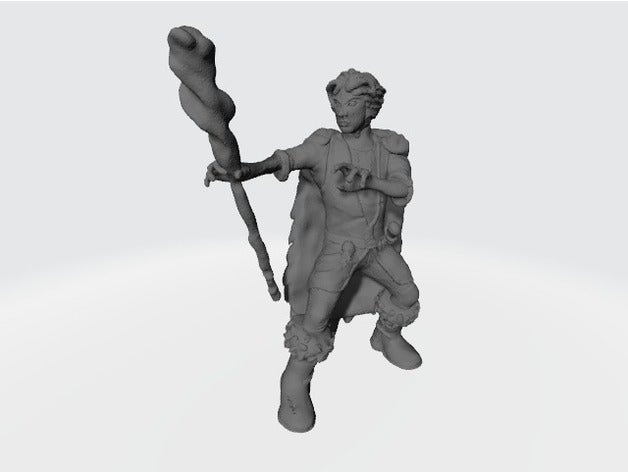 halfling druid - spellcaster dnd mini miniature prop pathfinder pawns rpg 3D print model - Mito3D