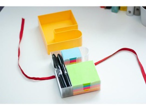 mini workshop de caixa office personalizável portátil post-it postit nota auto-adesiva notas titular 3d print model - Mito3D