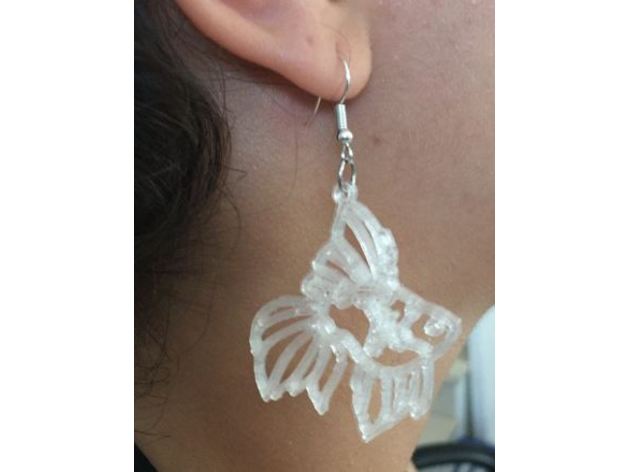 pendientes pez ngel gli orecchini adorno angelo bonito chicas oreja 3D print model - Mito3D