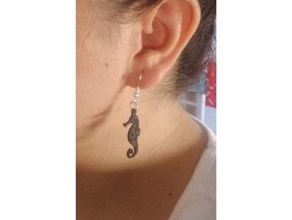 pendientes chicas earrings caballito mar 3d print model - Mito3D