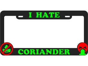 hate coriander license plate frame automotive cilantro 3d print model - Mito3D