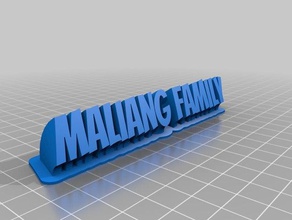 maliang famiglia piastra di nome viola office su misura 3d print model - Mito3D