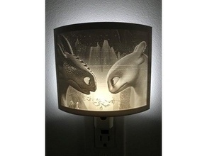 train your dragon lithophane night light decor httyd maker nightfury toothless 3d print model - Mito3D