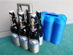 6 pack beer carrier 05 l bottles - bier flaschentr ger kitchen & dining liter 500 ml beerholder flasche 3d print model - Mito3D