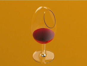 disagio bicchiere di vino katerina kamprani cucina & sala da pranzo art cena godere vetro casuale la scultura a utensile 3d print model - Mito3D