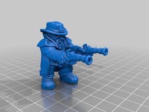 dwarven pistoleer - remix toys & games 28mm dnd dwarf fantasy warhammer whfb 3d print model - Mito3D