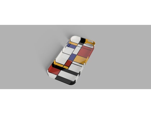 mondrian-Stil iphone Fall se multicolor mmu2 Handy iphone-se mondrian 3D print model - Mito3D