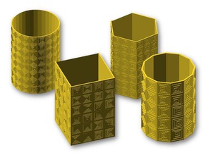 hipnótica quadrados arte da matemática generativa titular o padrão caneta 3d print model - Mito3D