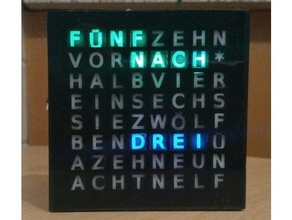 rainbowduino kelime saat Almanca işaretler ve logolar 3d print model - Mito3D