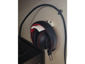 headphone wallmount deskmount holder - smallish audio headphones hanger 3d print model - Mito3D