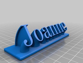 mon personnalisés joanne plaque de nom remix bureau personnalisé 3d print model - Mito3D