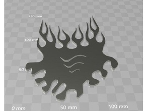 airbrush Schablone flame Kunst-tools Flamme auf der 3d print model - Mito3D