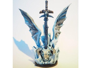 frostmourne sculptures dragon ice sword worldofwarcraft wow 3d print model - Mito3D