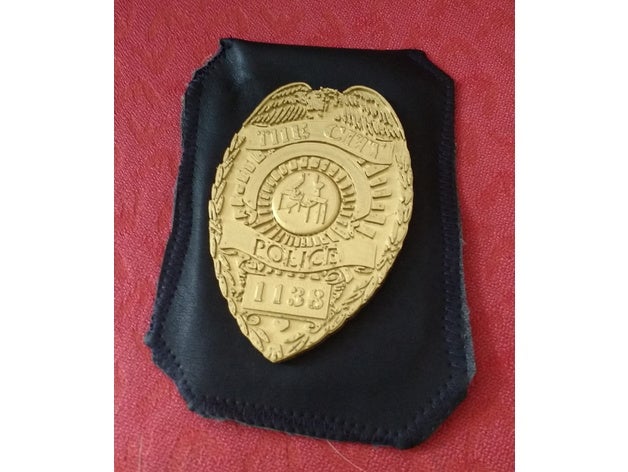 polizia badge personalizzabili nome logo numero oggetti di scena distintivo 3D print model - Mito3D